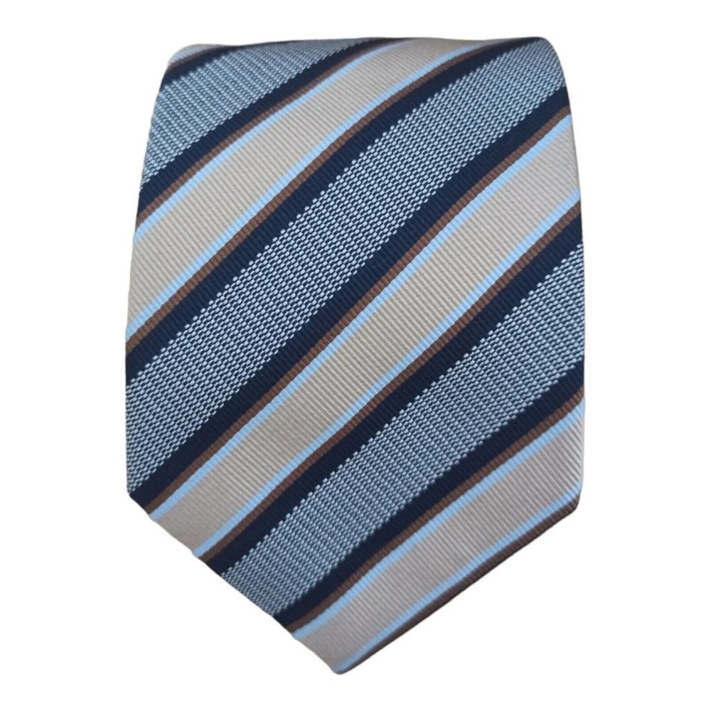 CORNELIANI Current Gray Striped Silk Tie ITALY 59"/ 3.5" EC
